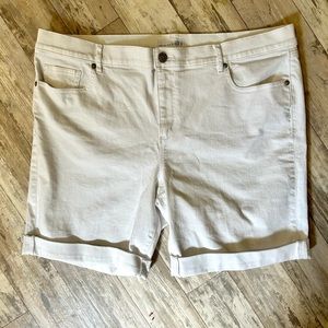LOFT White Stretch Jean Shorts